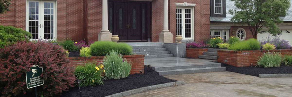 residential hardscape and plantings